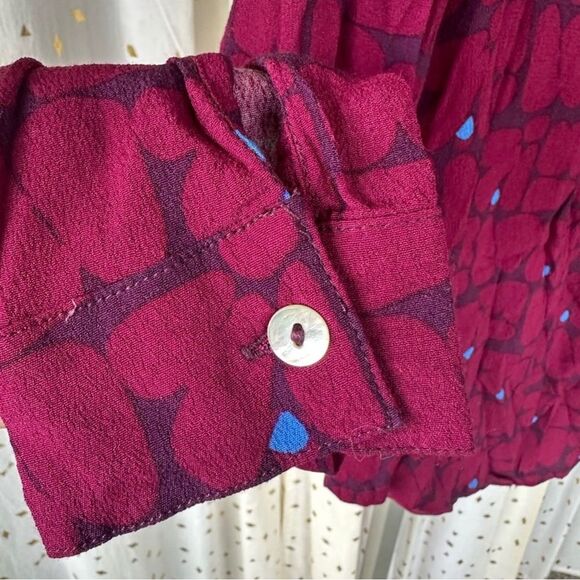 Ava Sky Fight Eel Women's Long Sleeve Button Down Blouse Chest Pocket XS - Picture 5 of 8